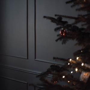 Mörka väggar med vägglister